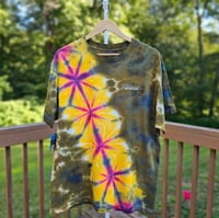 Image 3 of Yellow & Green Klink X Pattern Tie Dye Adult (Lrg) Unisex T-shirt