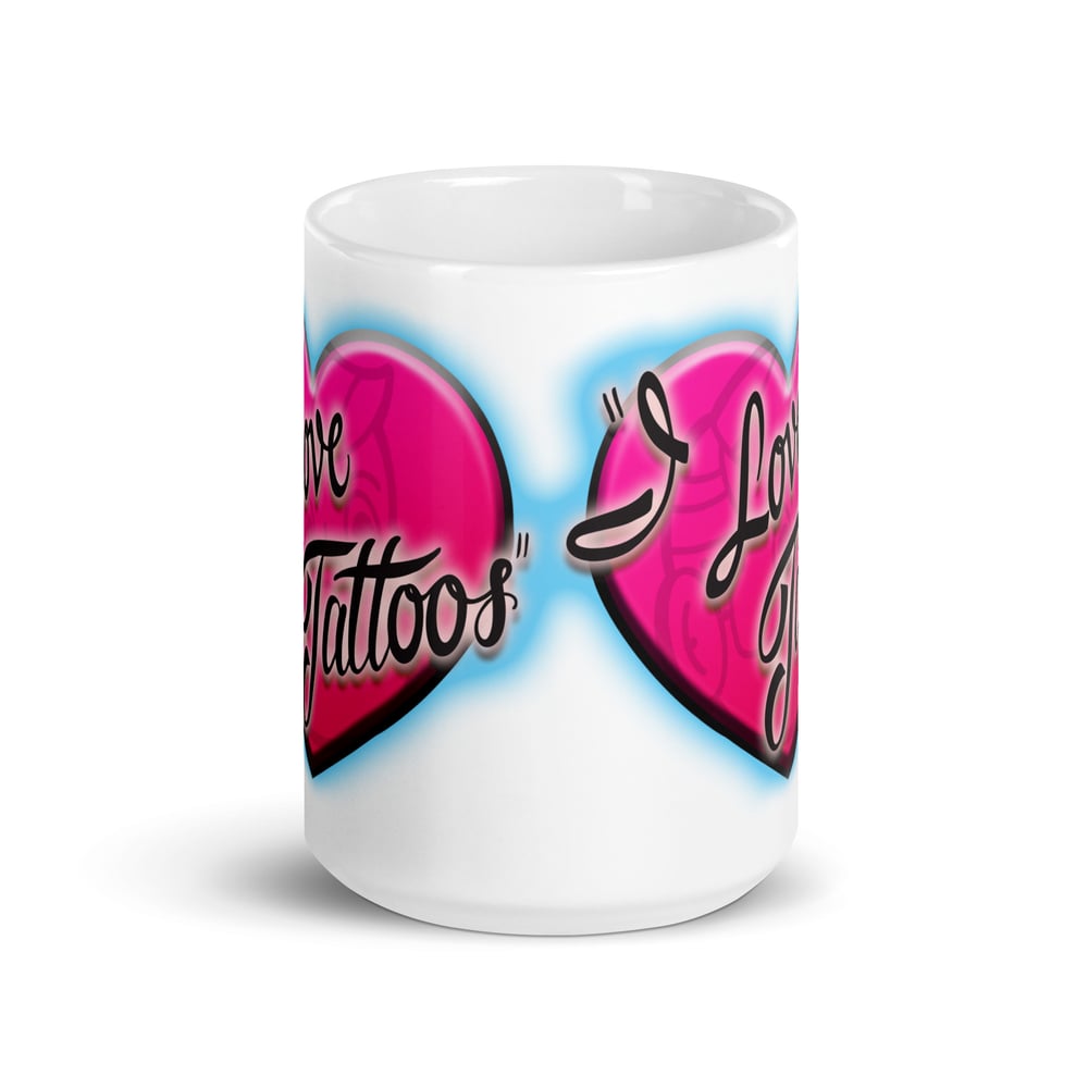 I Love Tattoos-White glossy mug