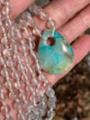 Blue Moonstone Mala with Peruvian Opal Pendant, Moonstone Mala, Peruvian Opal Mala, 108 Beads