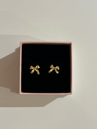 Image 1 of Gold minature bow earrings