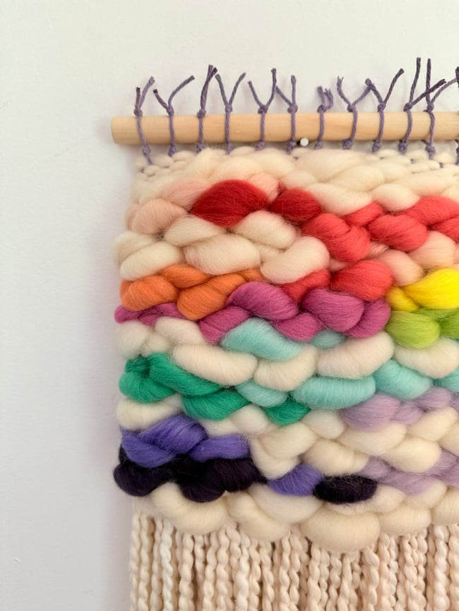 Rainbow Cloud. Woven wall hanging. 