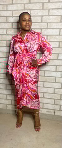 Image 1 of Paisley Print Ruched Dress