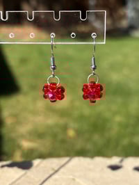 Red Daisy Earrings 