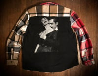 Image 1 of Upcycled “Vampira & Dracula (Bela Lugosi)” t-shirt flannel