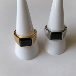 Image of Onyx Alpha Ring | 18k Gold Plated