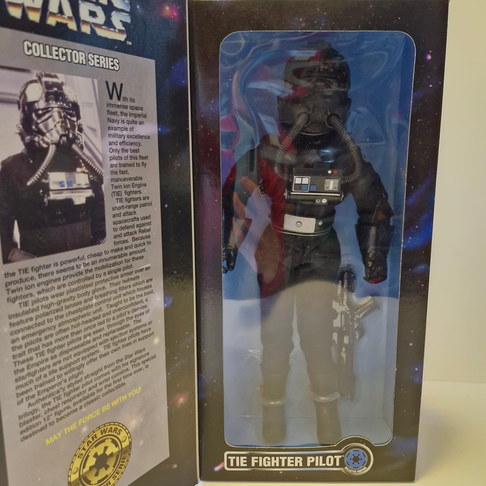 Image of Star Wars Tie Fighter Pilot 12 Inch Collector Series Action Figure boxed 1996