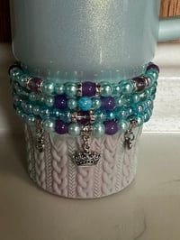 Image 1 of Star Shine Blueberry Milk Blue and Purlple Tumbler Bracelet Stack