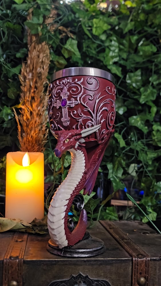 👑The Armored Kingdom Emberforge Red Draconian Dragon Goblet 