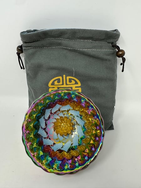 Image of  Rainbow Porcelain Teacup Bowl Golden Lotus Center - Free Shipping 