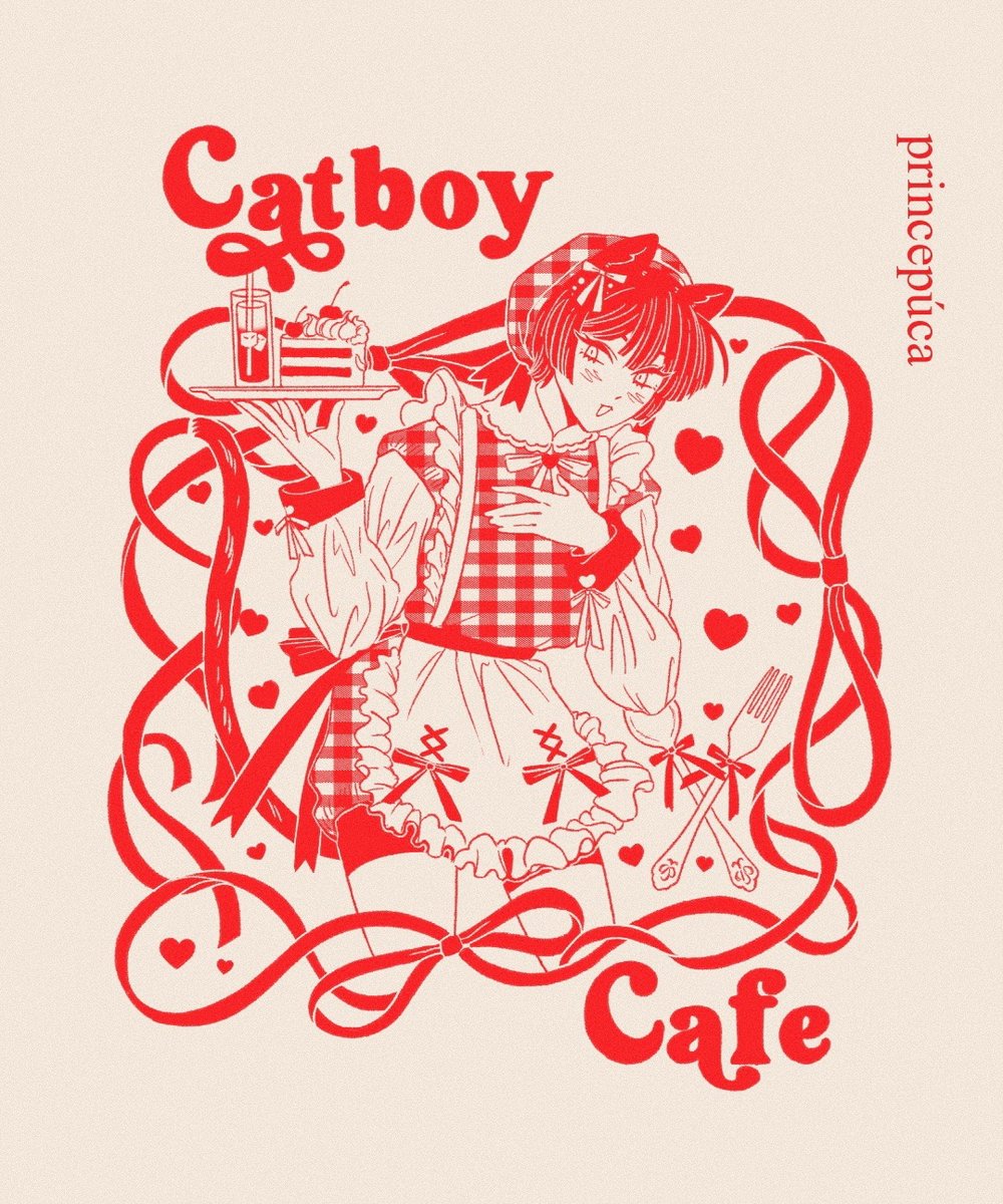 Image of [PREORDER] Catboy Cafe Screen Printed ToteBag 