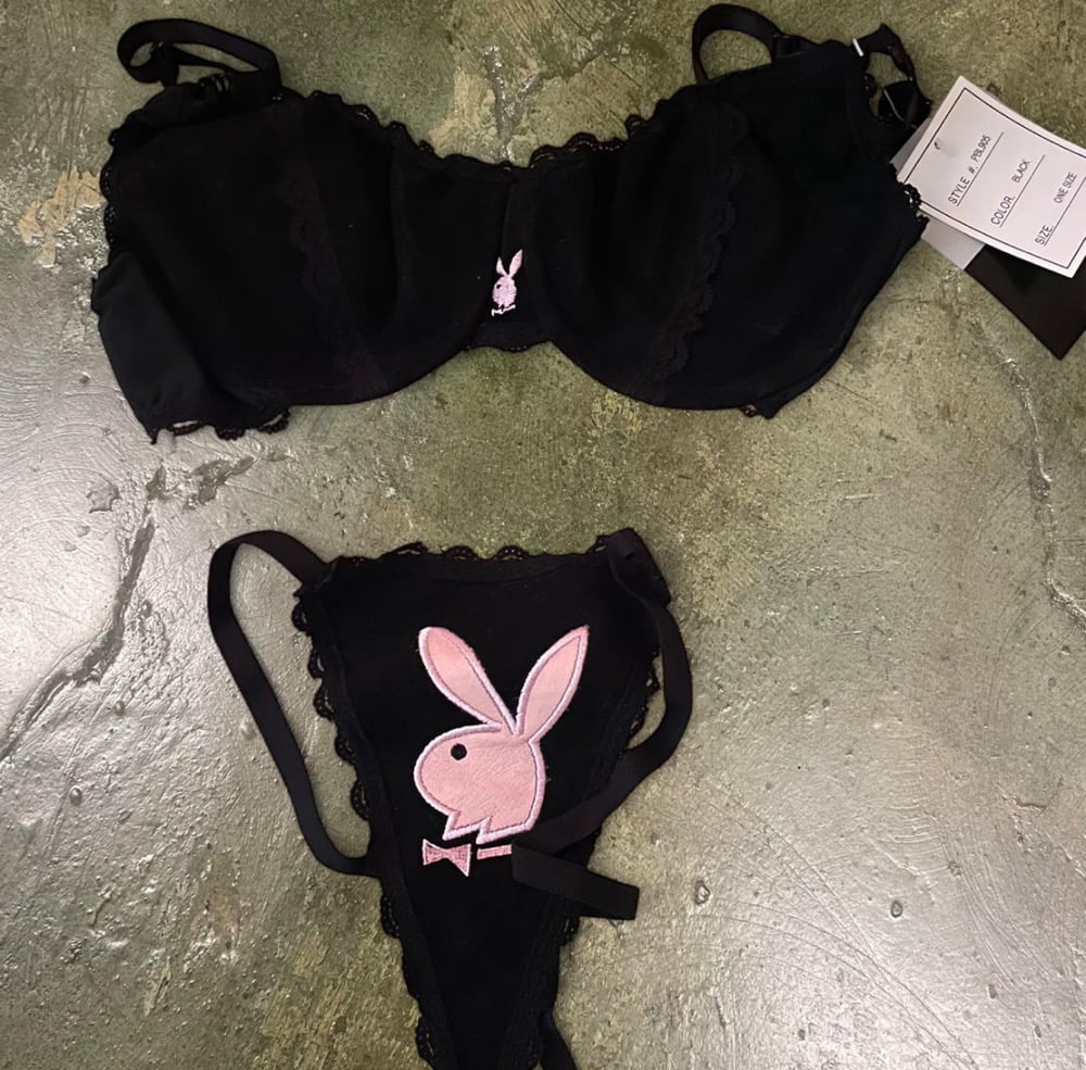 Image of SUEDE PLAYBOY SET SIZE S