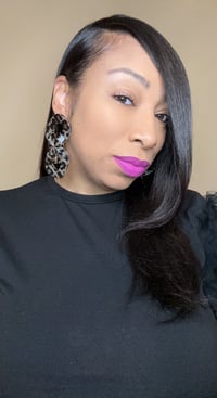 Image 3 of Big Link Earrings- Leopard 