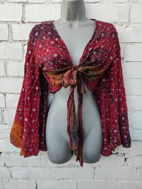 Image 1 of Wanderlust Stevie top maroon tie dye