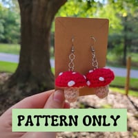 Image 1 of PDF PATTERN | Crochet Mushroom Earrings Pattern