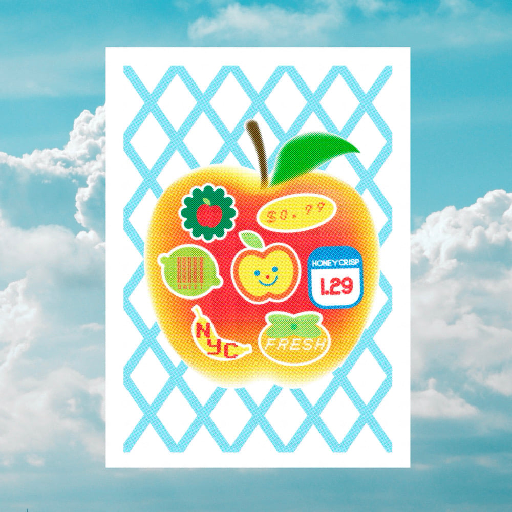 Image of APPLE NET STICKER + RISO
