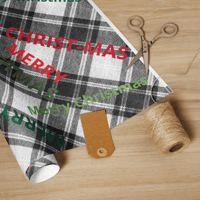 Image 6 of Wrapping paper roll (Merry Christmas on Black and white plaid)