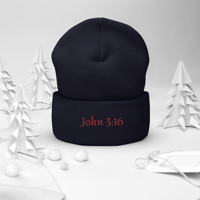 Image 13 of Cuffed Beanie (John 3:16)