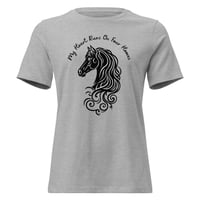 Image 7 of Women's Relaxed T-Shirt, My Heart Runs On Four Hooves Horse Tee