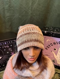 Image 1 of "Chill in Neutral" Hand-Knit Slouchy Beanie 