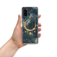 Image 14 of Blue and Gold Celestial Moons Design Clear Case for Samsung®