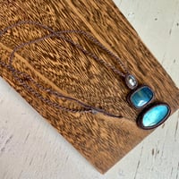Image 3 of Triple Labradorite Micro Macrame Necklace