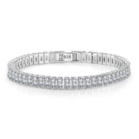 Image 3 of 2-6.5mm Real Moissanite Tennis Bracelet for Women Christmas Gift Platinum Plated 100% 925 Sterling S