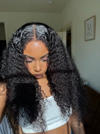 Image 7 of 22 inch 8x5 CURLY LACE CLOSURE WIG with KINKY CURLY EDGES 