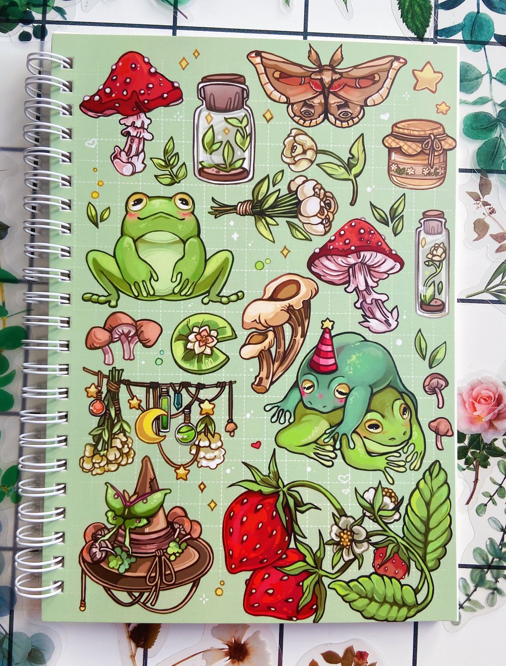Frog Party, Reusable Sticker Book