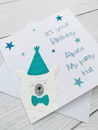 Image 5 of Handmade Fun Alpaca Birthday Card - Cute Animal themed Birthday Card 