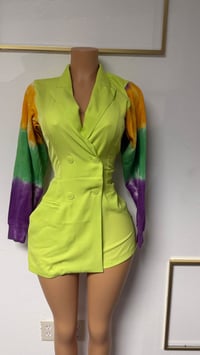 Lime green blazer dress 