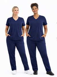 Image 2 of Navy Stretch Scrub Set 