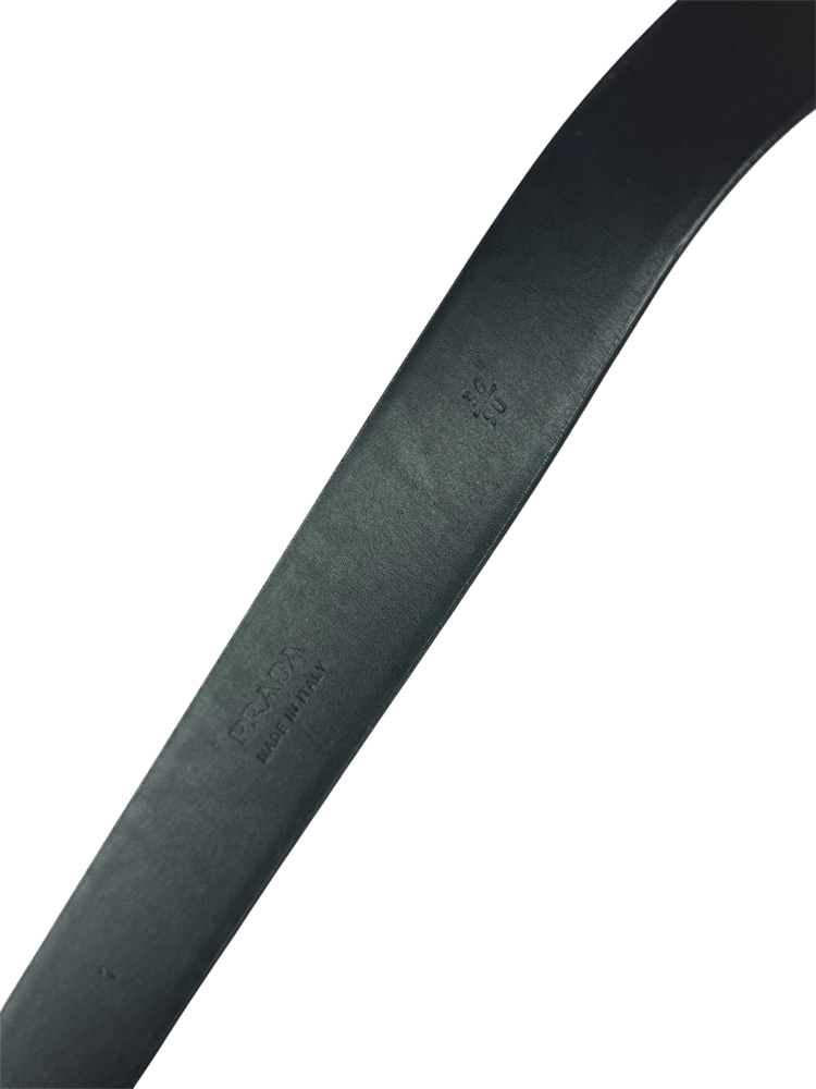 Image of Prada Saffiano Oval Buckle Belt