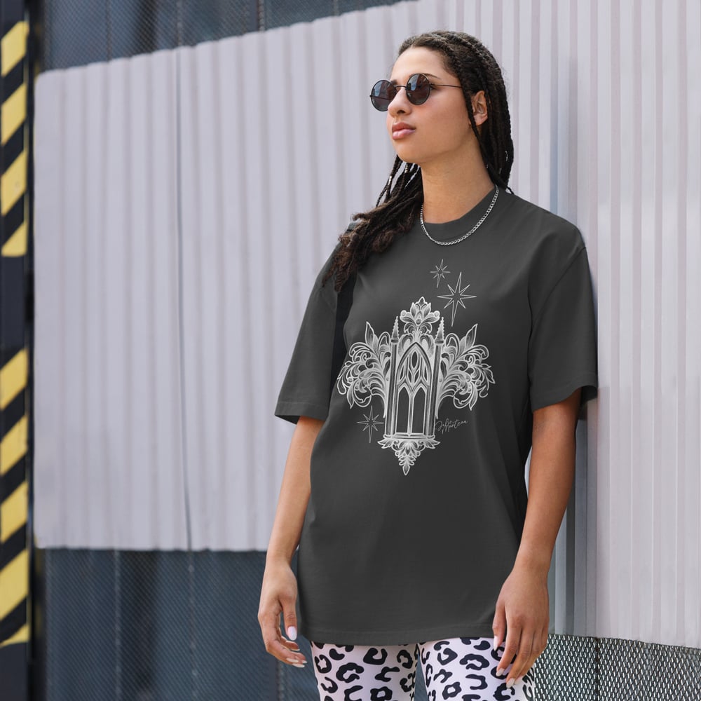 Image of Front Gothic Print - Oversized faded t-shirt