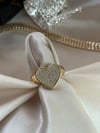 Dainty White Heart Adjustable Ring