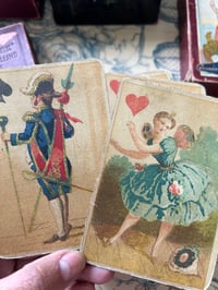 Image 2 of Jeu 52 de cartes très rares et anciennes, dite Jeanne Hachette ou Roi des Ribauds, 1860! 