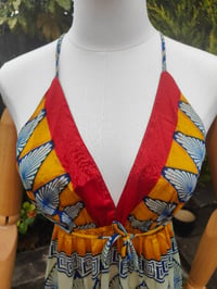 Image 6 of Havana Halter Dress- classic statement holiday piece- one size - RED / YELLOW