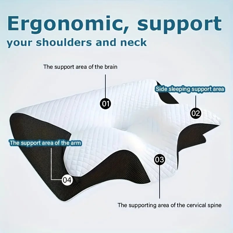 Image of 2025 Ergonomic Neck Horn Pillow for Side,Shoulder Relaxation, Soft Yet Firm Support,Back and Stomach