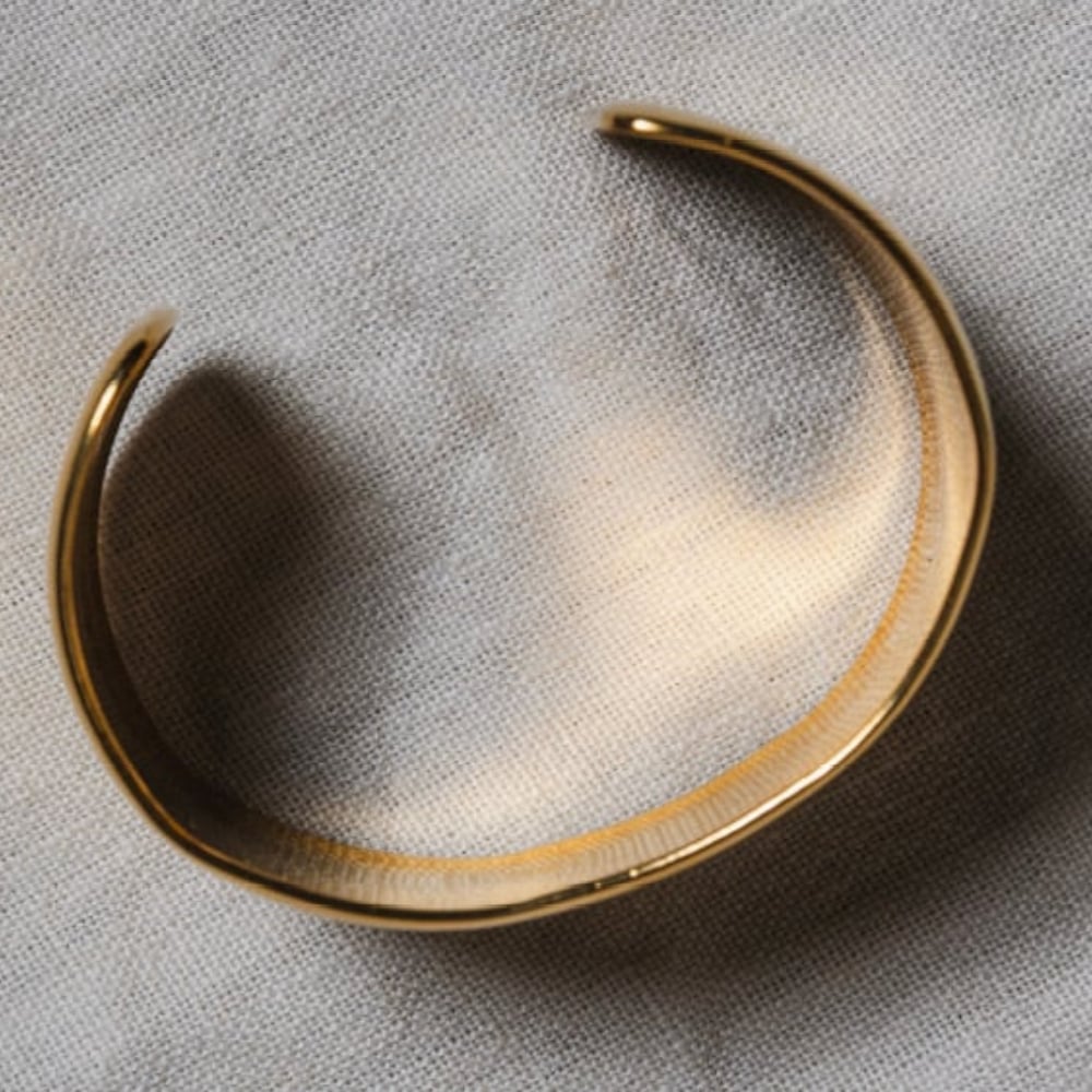 Image of ARANZA 18ct Gold Plated Steel Cuff Bracelet