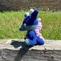 Image 2 of Blue Amigurumi Dragon