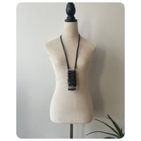 Image 3 of Wrap Pouch Necklace in Midnight Grey Leather 