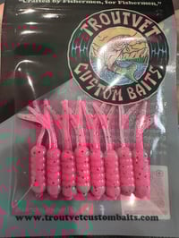 Pink Pepper Split Tail Grub Minnow 8 pcs
