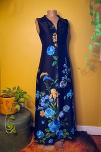 Image 1 of Vintage zip front maxi dress size S-M