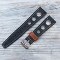 Vintage Heuer / Omega style Rally strap - Distressed Black