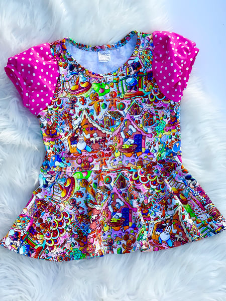 Image of Gingerbread Minnie Peplum Top