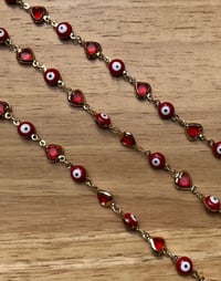 Image 3 of Red Eye of Protection Necklace & Bracelet 