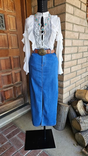 Image of Long Denim Skirt 
