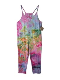 Image 2 of S/M Knit Pocket Playsuit in Spring Garden Watercolor Ice Dye