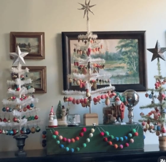 Image of Holiday Colorful Wool Garland #2 twelve feet 48 balls