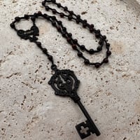Image 1 of Red Jasper Skeleton Key Necklace
