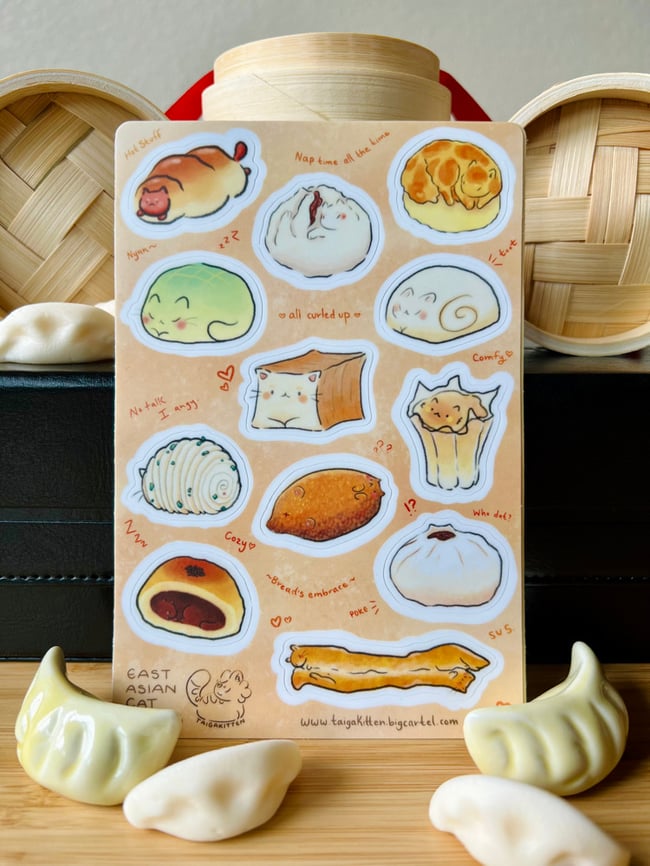 Bread Cat Sticker Sheets
